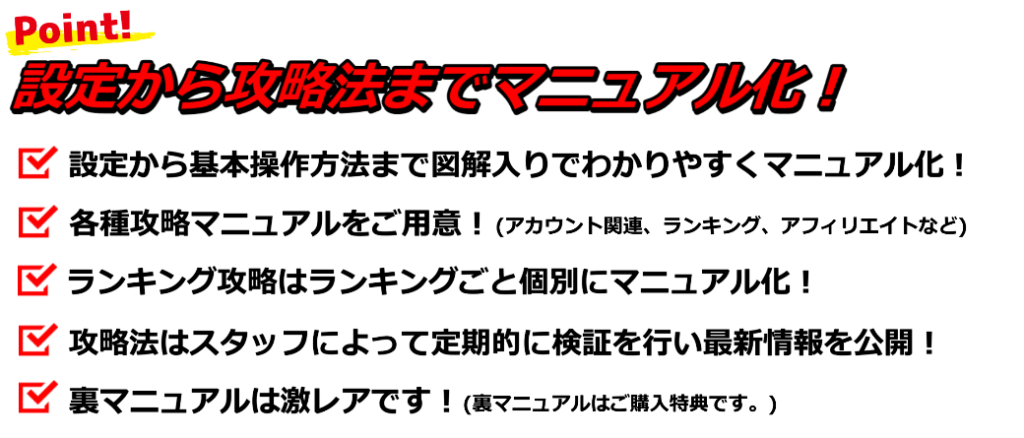 設定から攻略までマニュアル化